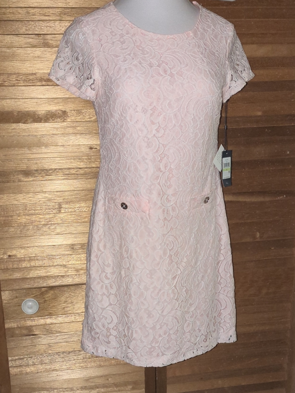 💥SUMMER END SALE💥Tommy Hilfiger Pale Pink Lace Shift Dress - Picture 5 of 8